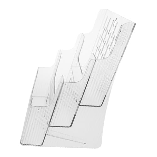GARIOUANS 透明アクリル多段ファイルオーガナイザー 卓上書類収納ラック 書籍 マガジンホルダー クリアデザインで情報見やすい シンプル構造