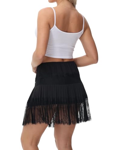 Lace Shirt Extender for Women Plus Size Underskirt Elastic Waist Half Slip Mini Skirts3