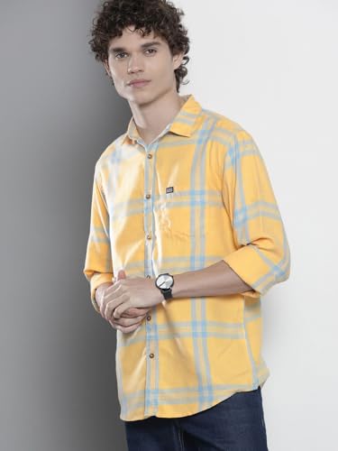 Image of The Indian Garage Co Men Slim Fit Abstract Printed Full Sleeves Spread Collar Casual Shirt