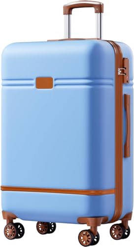 Image of Turtle Trek 20 inch Trolley Bag for Men & Women 8 Wheels Bag Hard Case Polycarbonate Luggage with 360 Degree Spinner Wheels, Combination Lock, Telescopic Handle, Suitcase for Travelling (Blue)