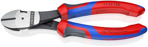 KNIPEX Kraft-Seitenschneider mit Comfort-Griffen schwarz atramentiert 180 mm, 74 02 180