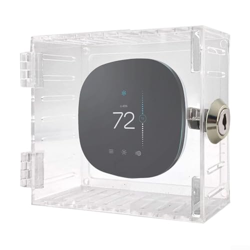 Universal Thermostat Guard with Lock, Clear Acrylic Thermostat Lock Box Cover, 18.6 x 12 x 5.6cm, as picture show