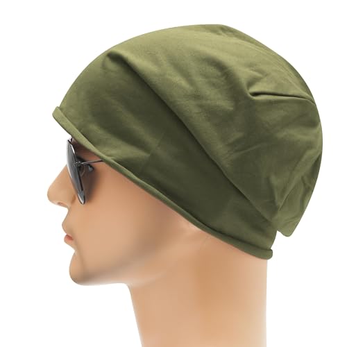 Image of ZLYC Cotton Thin Slouchy Beanie Hat for Men Women Fashion Soft Stretch Knit Skull Cap