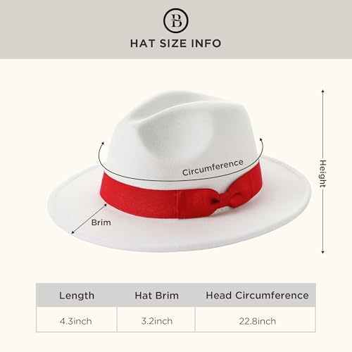 Image of BABEYOND 1920s Fedora Hat for Men Gatsby Wide Brim Fedora Hat Felt Panama Cap with Band for Women Men