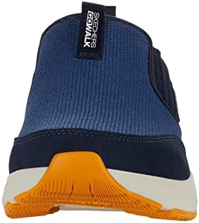 Skechers Men's Go Walk Outdoor-Athletic Slip-On Trail Hiking Shoes with Air Cooled Memory Foam Sneaker, Navy/Yellow, 9 | Image 5