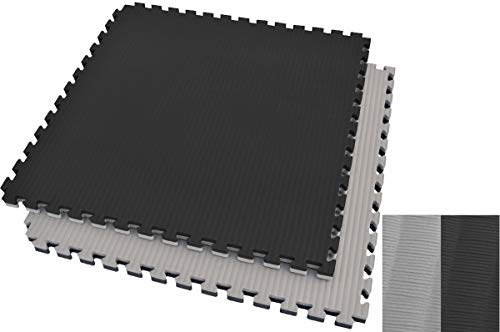 Ninestars Tatami Puzzle 2,5 cm, color negro y gris, diseño de paja de arroz