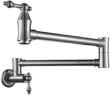Robinet de cuisine eau froide simple mural en laiton chromé pliable