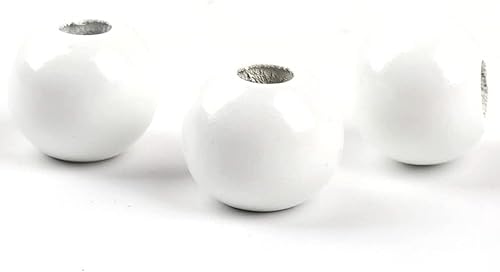 Miniatura 8 de Oneyijun 50 cuentas grandes de madera redondas naturales de 0.78 pulgadas (0.787 in), cuentas sueltas, para guirnaldas hechas a mano, decoración del