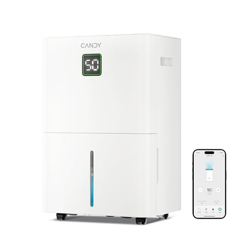 Candy 98 Pints Dehumidifier for Spaces up to 5500 Sq. Ft, Dehumidifiers for Home, Basements and Large Rooms with Drain Hose and 1.45 Gallons Water Tank