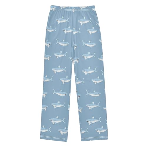 Pajama Bottoms, Pajamas Long Pant Sharks Lounge Wear Casual Cartoon Blue Sleep Pants Soft Pjs Sleepwear
