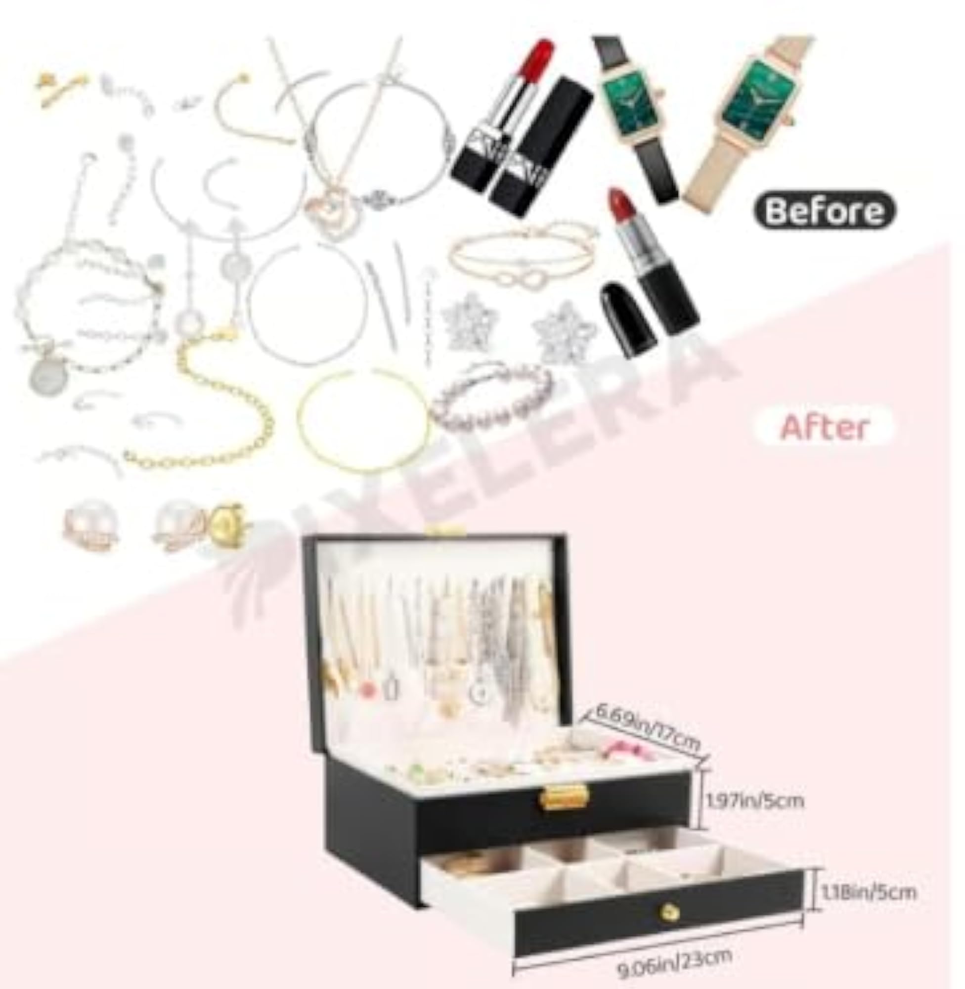 Mini Chex Pattern Jewellery Cosmetic Storage Box