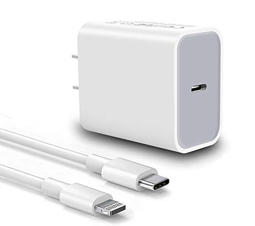 iPhone Fast Charger, 20W USB C Wall Charger with 6FT iPhone Charging Cable MFi Certified Fast USB-C PD Charger for iPhone 12 12mini 12Pro 11 Pro SE XR XS Max X 8 Plus iPad Pro iPad Air