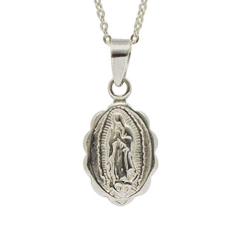 Sicuore Collar Colgante Nuestra Señora de Guadalupe para Mujer Hombre - Plata De Ley 925 Incluye Cadena De Plata De 45cm Y Estuche para Regalo