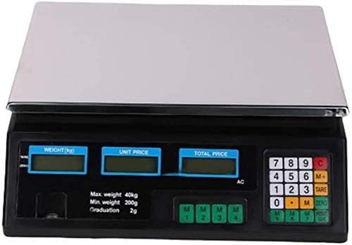Electronic Scales High-Precision Kitchen Food Stainless Steel Weighing for Restaurant Meat Supermarkets Aquatic (40kg/2g) ()