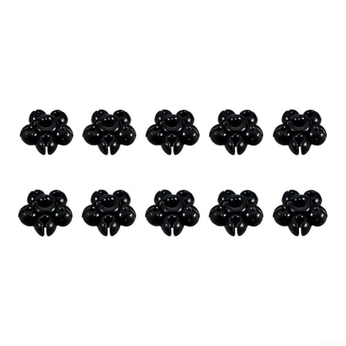 Lot de 10 balles de protection en silicone pour canne à pêche multi-trous réglables, rangement sécurisé pour la plupart des diamètres de canne à pêche (noir)