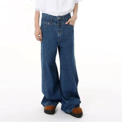 Deconstruction Men's Jeans High Street Style Straight Leg Line Design Solid Color Casual Menwear 9W16862