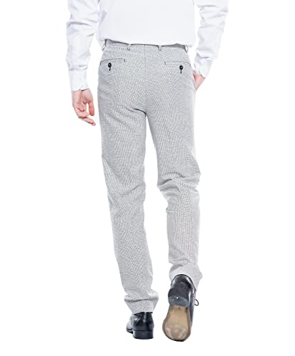 Mens Houndstooth Check Suit Slim Fit Formal Wedding Light Gray 3 Piece Set2