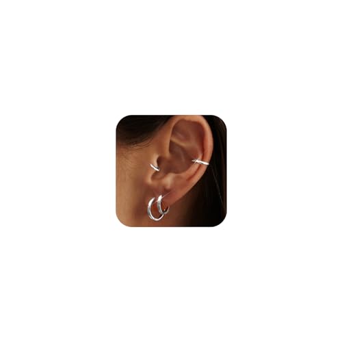 Silver Gold Hoop Earrings for Women Trendy Hypoallergenic Earrings Huggie Cartilage Hoop Earrings Piercing Jewelry for Women