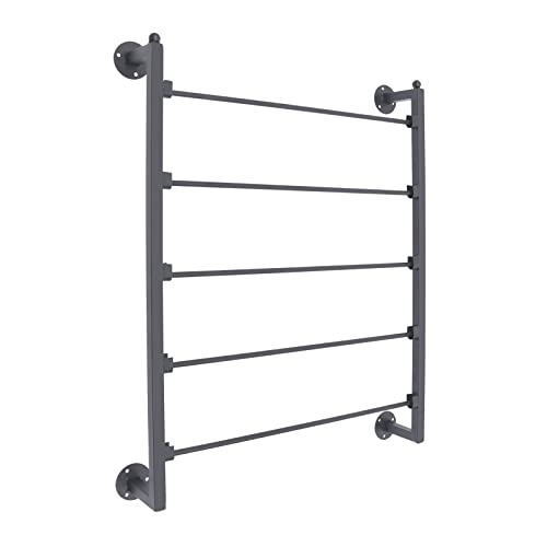 Wall Mounted Display Rack, 5 Tier Retro Scarf Display Stand, Bathroom Towel Ribbon Hanging Shelving, Multifunctional Metal Storage Rack for Home, Scarf Shop, Boutique, Dance Studio