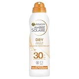 Garnier Ambre Solaire SPF 30 Dry Mist Sun Protection Spray, Water Resistant, Ultra-Light and Non-Greasy, No White Cast, For All Skin Types, 200 ml