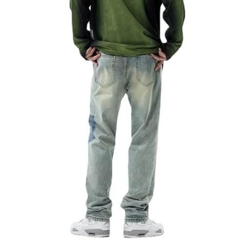 Jeans Pants Trousers Denim Spring and Autumn Light Blue High Street Classic Casual Versatile Men's