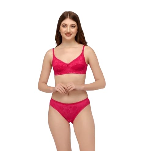 Women's Full Comfortable Cotton Blend Chami Bra Panty Set Pack of 1 - LKDY_Romeo Set-image-27