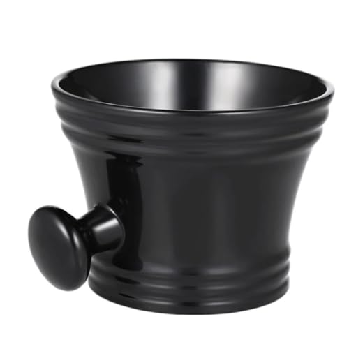 FRCOLOR Black Plastic Shaving Bowl for Men Shaving Soap Mug Comfortable Grip for Traditional Shaving Ritual