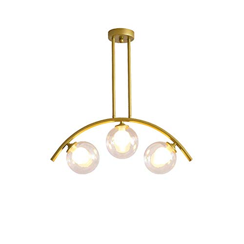 Candelabro 8 luces de techo dorado Sputnik de 3 luces con cubierta transparente 2