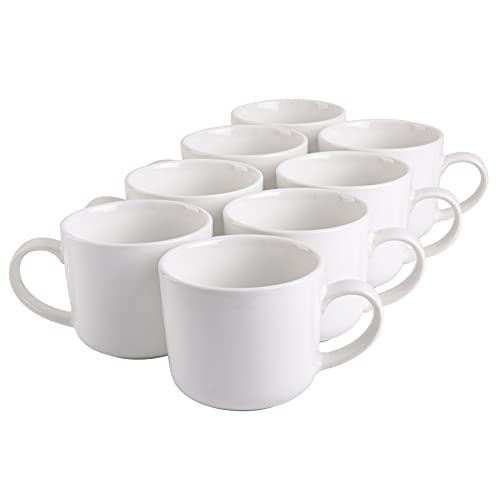 Gibson Home Oslo Porcelain Dinnerware Set, Service For 4 (16Pcs), White & Oslo 8-Piece Porcelain Mug Set, White, 12Oz #TOP5