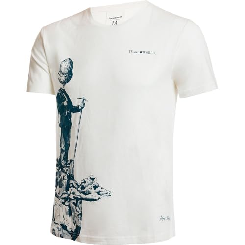 TRANGO Camiseta Nubes Beige L Hombre