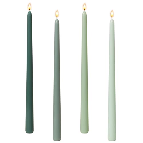 Stabkerzen Grün, 4 Stück Kerzen Grün Stabkerzen Set, Spitzkerzen...