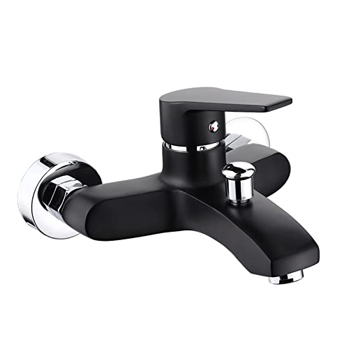 Mitigeur mural en cuivre noir pour baignoire avec pommeau de douche multifonction design