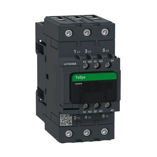 Contacteur AC LC1D40ALE7 Schneider 40A 208V 3 NO noir pour commande moteur