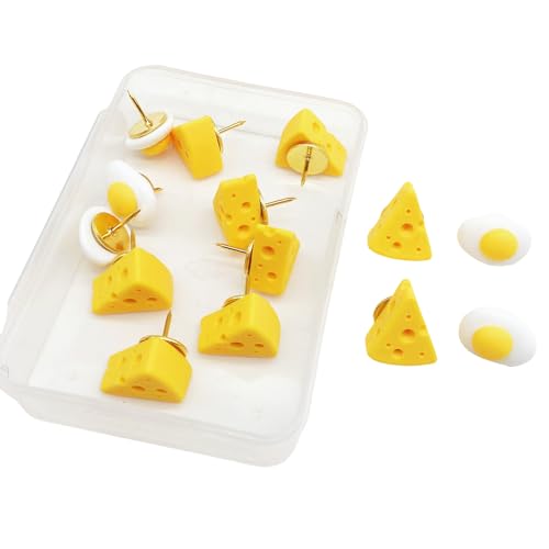 20 chinchetas de huevo de queso para tablero de anuncios de oficina, tablero de anuncios, alfileres de dibujo, pines de mapa para arte de pared