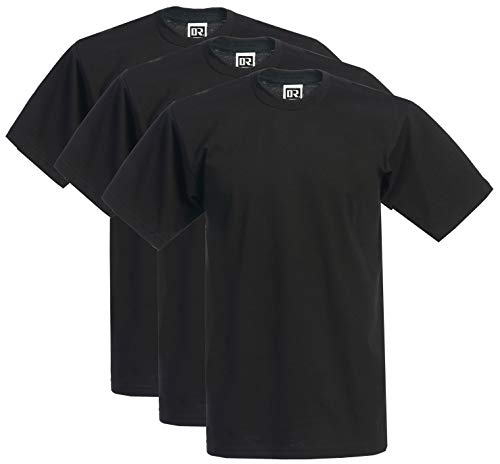 DREAM USA Men's 3-Pack Heavyweight Cotton Short Sleeve Crew Neck T-Shirt