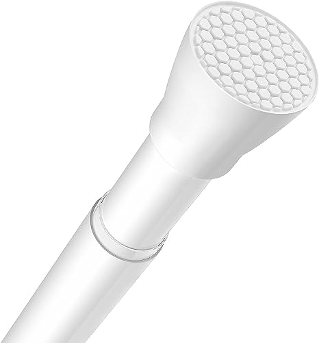 Image of Tension Curtain Rod White 1PCS Tension Rods for Windows 30 to 64 Inch Spring Curtain Rod Adjustable Tension Curtain Rod of Bathroom Window Curtain Rod Closet rod Kitchen rod Wardrobe