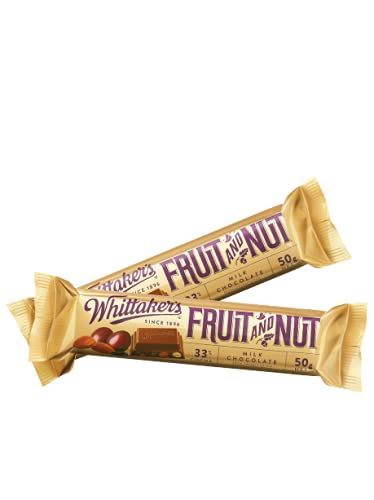 Whittaker's Fruit & Nut Bar 50g (Pack of 12) （Made in New Zealand）