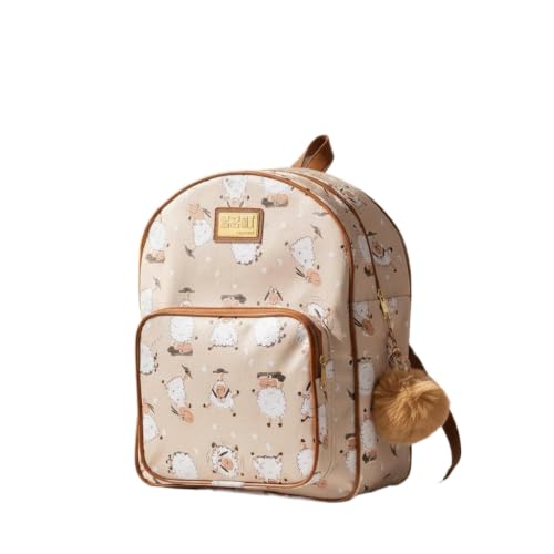 Mochila Infantil Maternidade Creche Escola Estampas Urso(Bege Claro)