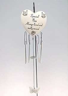 SPECIAL HUSBAND HEART WIND CHIME MEMORIAL / GRAVESIDE TRIBUTE. DF14941