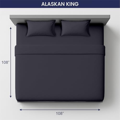 Image of SGI 108 inchx108 inch 4 Pc Alaskan King Sheet Set 600 TC 15 inch Deep, Dark Gray