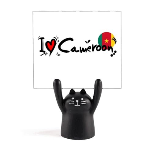 Pince memo chat noir et coeur Cameroun pour garder vos souvenirs proches