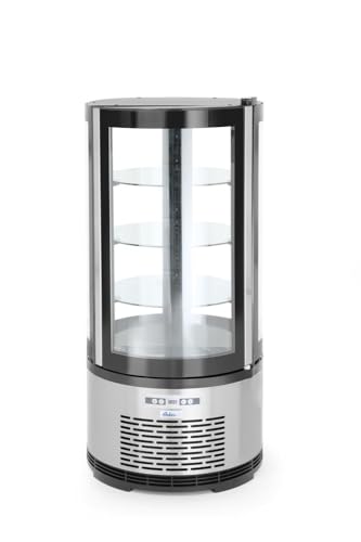 HENDI Kühlvitrine 98 L – Aufsatz, 2–6 °C, Automatische Abtauung, LED-Innenbeleuchtung, 4 Höhenverstellbare Böden, 210 W, 230 V – Für Gastronomie, Cafés & Bäckereien