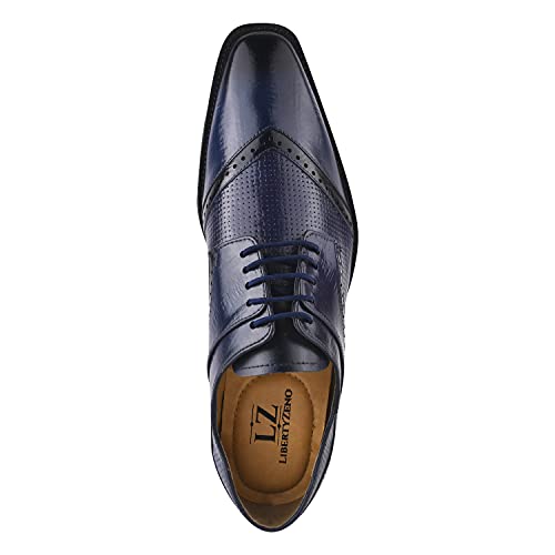 Image of LIBERTYZENO Mens Brogue & Plain Genuine Leather Animal Print Lace Up Oxford Dress Shoes for Easter Gift