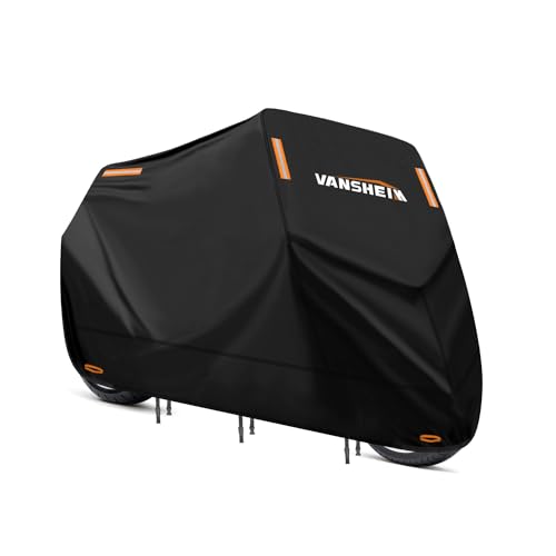 VANSHEIM Funda Scooter Funda Cubre Moto Exterior Funda para Moto Exterior Impermeable Cubierta Bicicleta Exterior 420D Tela Oxford Resistente al Viento,Lluvia,Nieve,UV Protectora para Moto 220x105x125