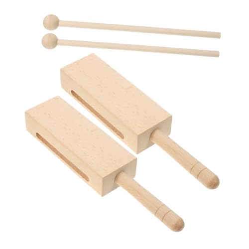 ibasenice Percussion Instruments Wooden Rhythm Sticks with Comfortable Handle for Adults