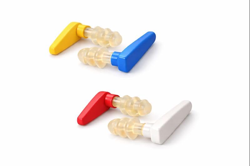 Reusable Silicone Ear Plugs for Sleeping, Noise Reduction & Swimming – Soft Triple-Flange Design – Multiple Colors – Comfortable Washable Earplugs (1 Pair of Red-White Ear Plug)-image-48