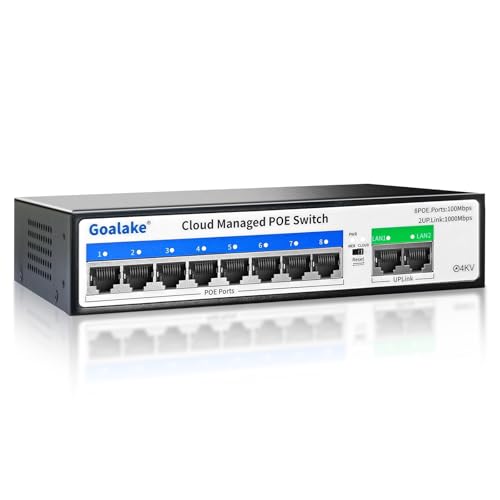 10-Port PoE Switch (8 PoE Ports@120W Built-in Power, 2 Uplink) with Extend Function, Managed...