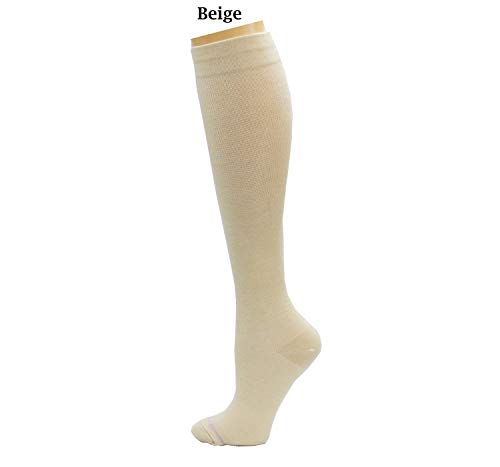Image of REXX 3 Pairs Women's Knee-high Therapeutic Graduated Anti-Fatigue 8-15mmHg Combed Cotton Compression Socks