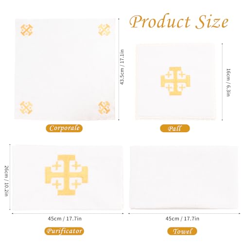 Set de 4 servilletas de altar TALPGOD en lino blanco miniatura 3