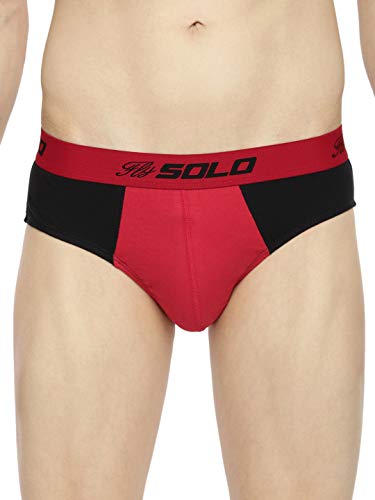 Image of SOLO Mens NEO-Tech Jersey Fabric - Ultra Soft Cotton Stretch Brief - Contrast Modern Contour Pouch - Rockstar Design (Pack of 5)
